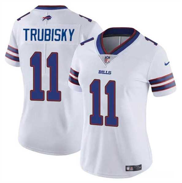 Womens Buffalo Bills #11 Mitch Trubisky White Vapor Stitched Football Jersey Dzhi
